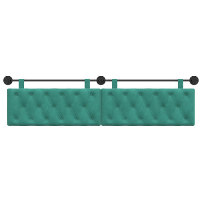 Testata appesa Turchese 210 x 55 x 7 cm Velluto