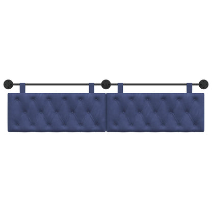 Testata appesa Blu Polizia 210 x 55 x 7 cm Velluto