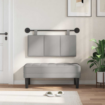 Testata appesa Rigato Grigio Nuvola 90 x 55 x 5 cm Tessuto