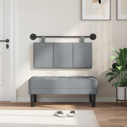 Testata appesa Rigato Grigio chiaro 90 x 55 x 5 cm Tessuto