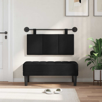 Testata appesa Montaggio a parete Nero 90 x 55 x 5 cm Tessuto