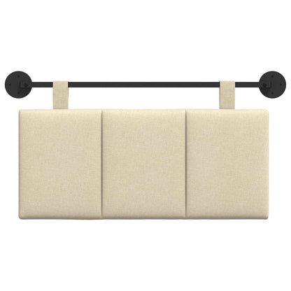 Testata appesa Montaggio a parete Crema 100 x 55 x 5 cm Tessuto