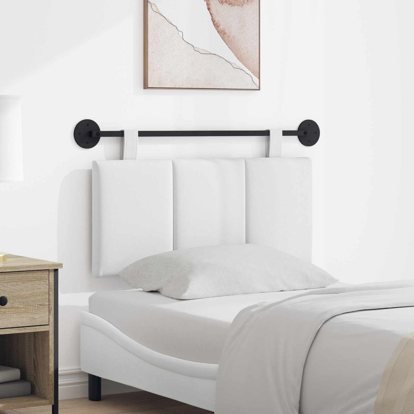 Testata appesa Rigato Bianco 100 x 55 x 5 cm Tessuto