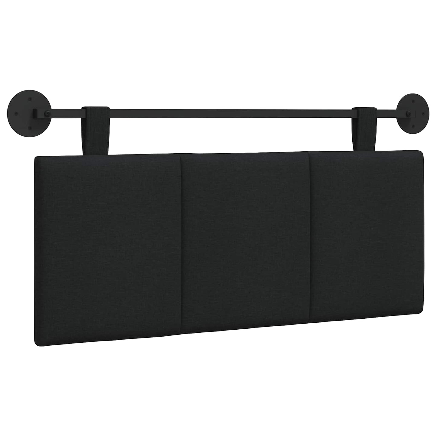 Testata appesa Montaggio a parete Nero 110 x 55 x 5 cm Tessuto