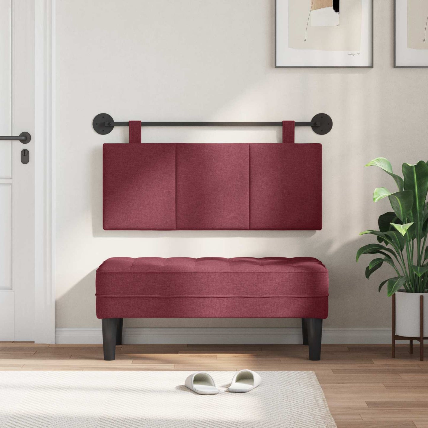 Testata appesa Rigato Rosso Vino 110 x 55 x 5 cm Tessuto
