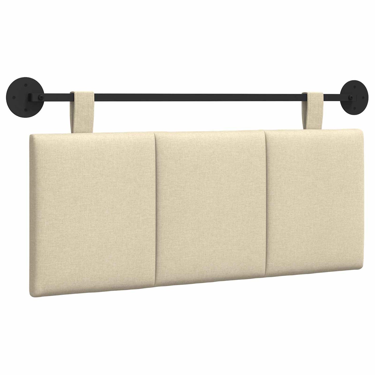 Testata appesa Montaggio a parete Crema 110 x 55 x 5 cm Tessuto