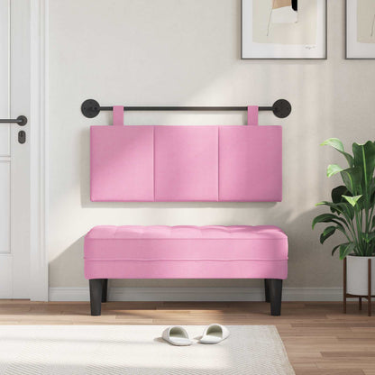 Testata appesa Montaggio a parete Rosa 110 x 55 x 5 cm Tessuto