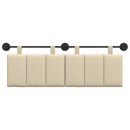Testata appesa Montaggio a parete Crema 150 x 55 x 5 cm Tessuto