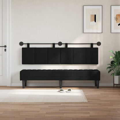 Testata appesa Montaggio a parete Nero 170 x 55 x 5 cm Tessuto