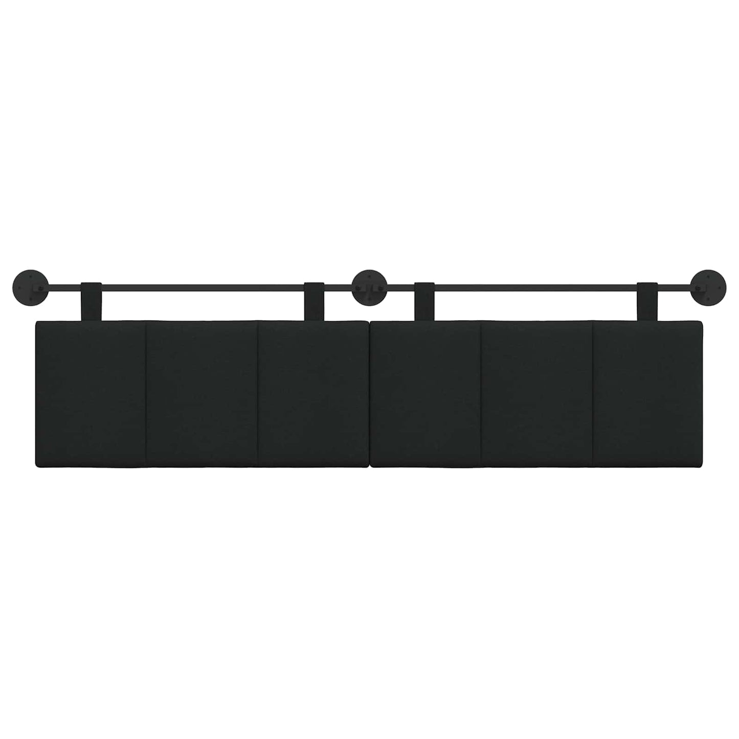 Testata appesa Montaggio a parete Nero 170 x 55 x 5 cm Tessuto