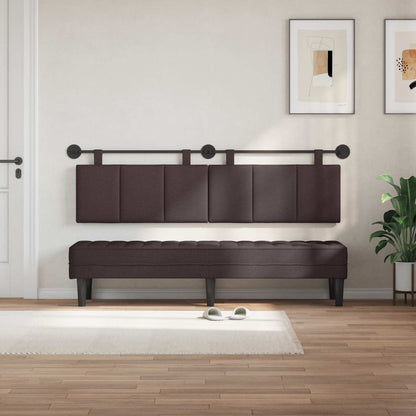 Testata appesa Rigato Marrone Scuro 190 x 55 x 5 cm Tessuto