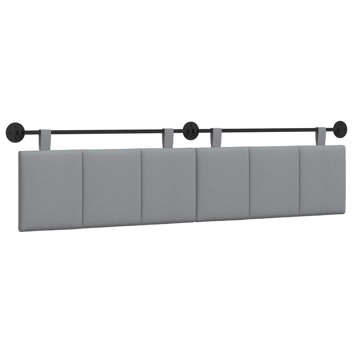 Testata appesa Rigato Grigio chiaro 210 x 55 x 5 cm Tessuto