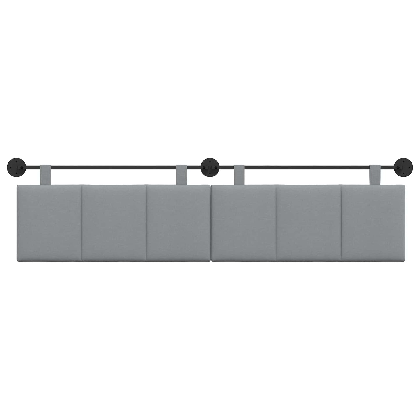 Testata appesa Rigato Grigio chiaro 210 x 55 x 5 cm Tessuto