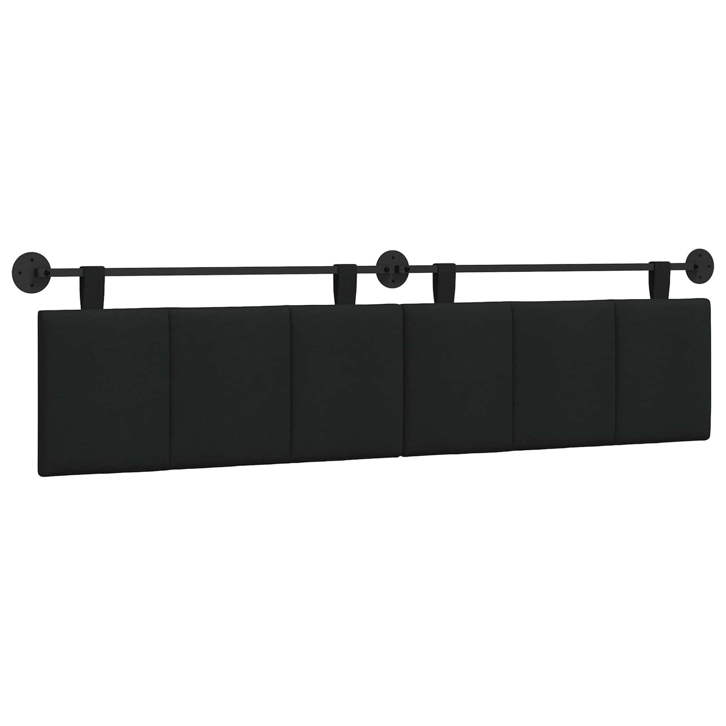 Testata appesa Montaggio a parete Nero 210 x 55 x 5 cm Tessuto