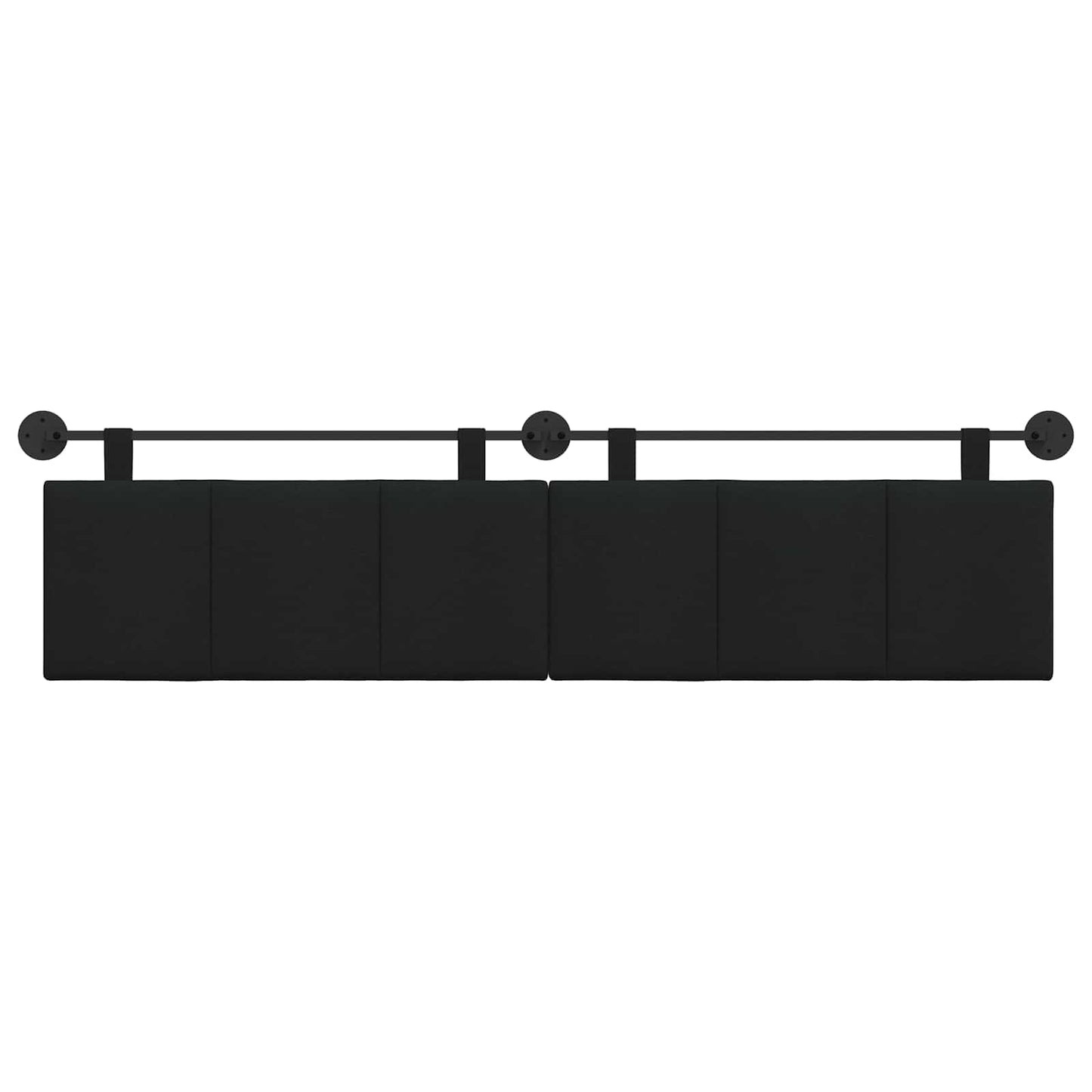Testata appesa Montaggio a parete Nero 210 x 55 x 5 cm Tessuto