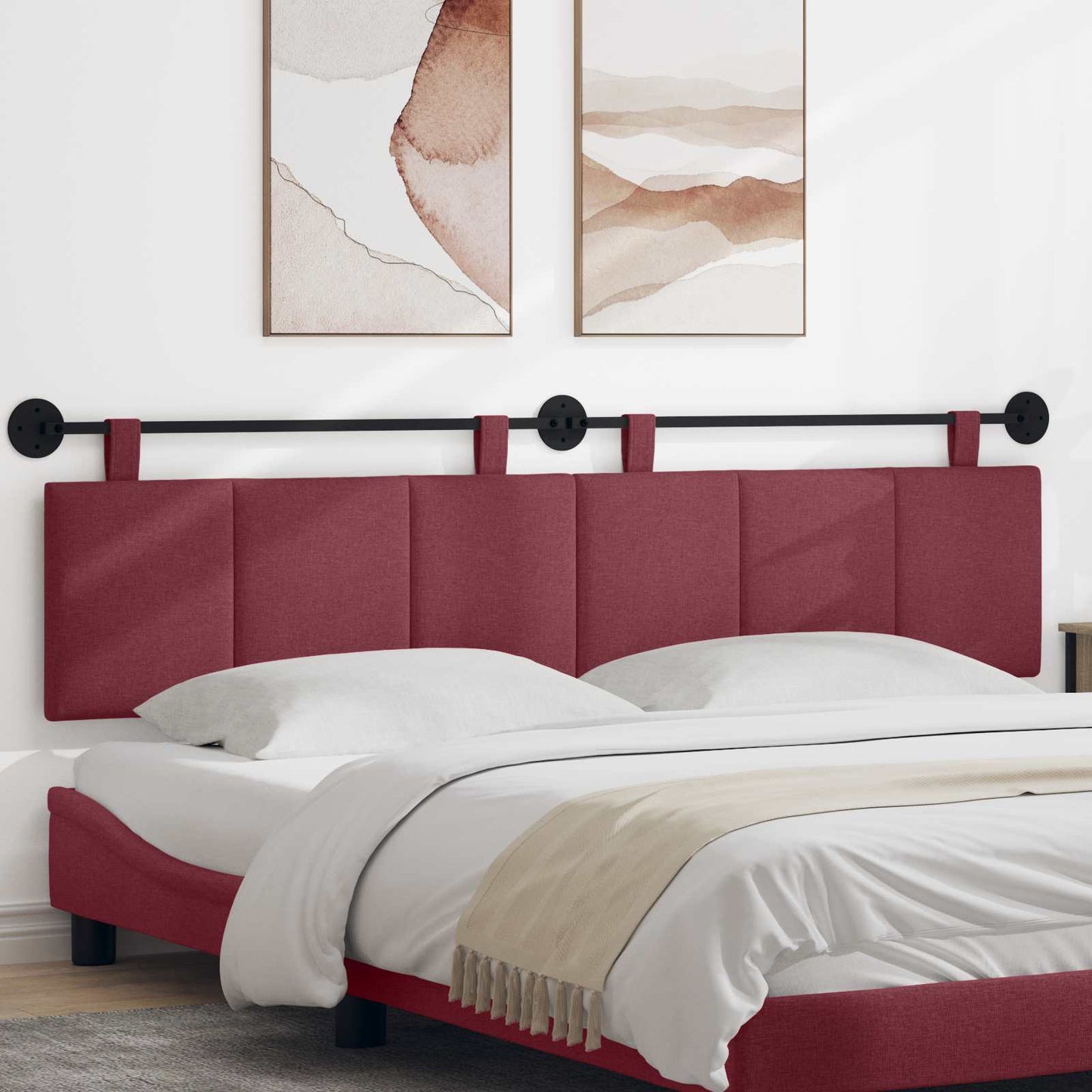 Testata appesa Rigato Rosso Vino 210 x 55 x 5 cm Tessuto