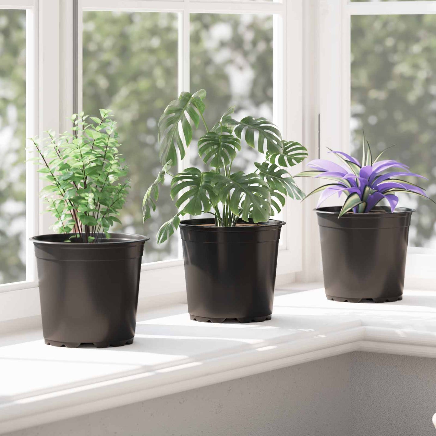 Vaso per Fiori 200 pcs Nero Ã˜ 15 x 13 cm Plastica