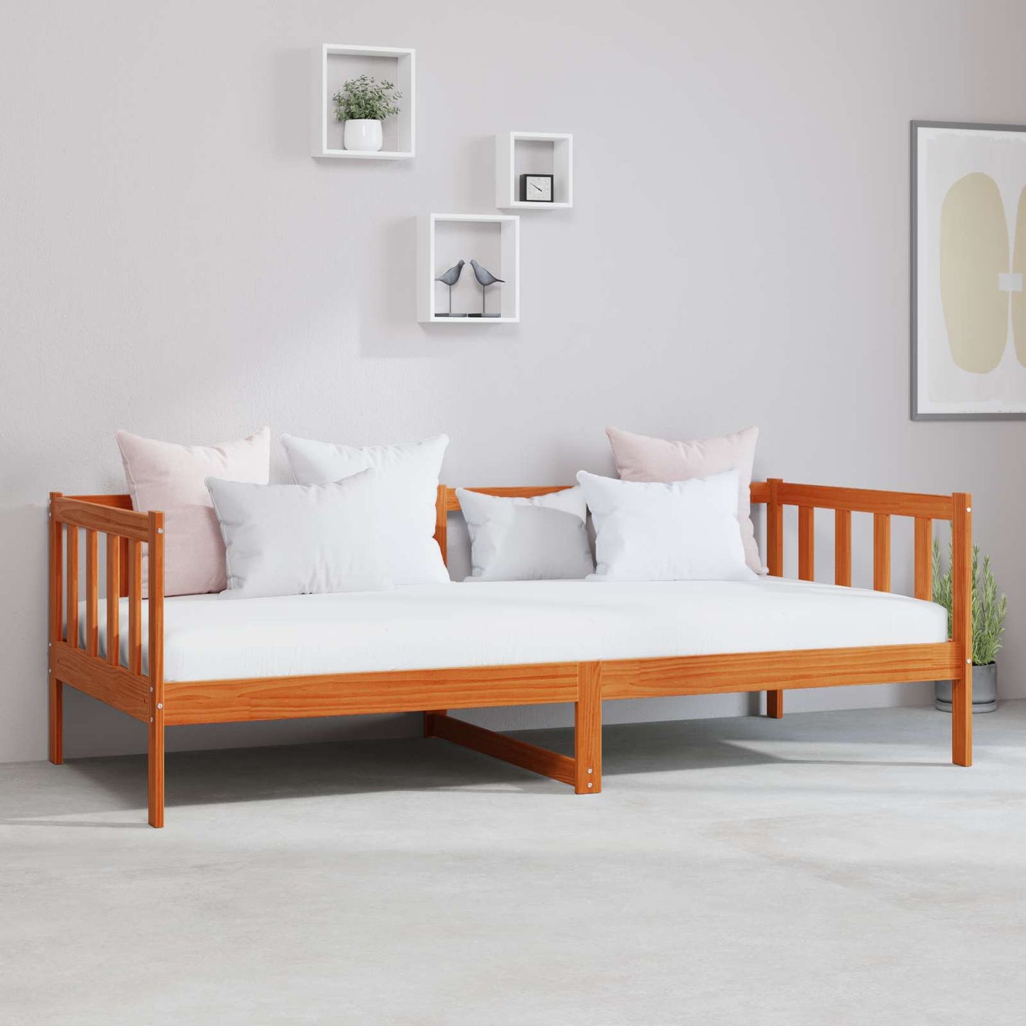 Letto Giorno con materasso Marrone Cera e Bianco 90 x 200 cm