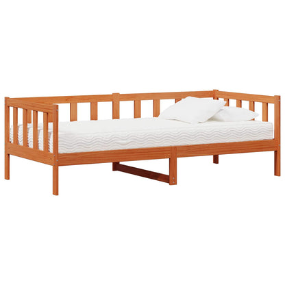 Letto Giorno con materasso Marrone Cera e Bianco 90 x 200 cm