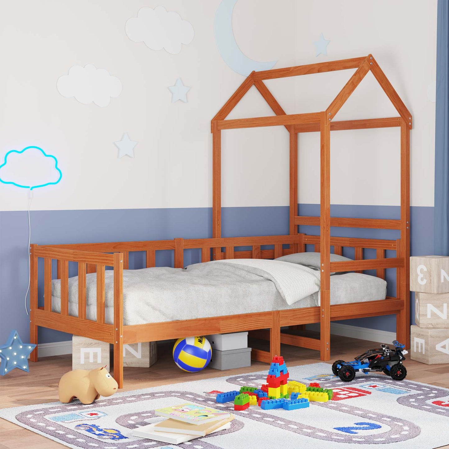 Set di Letto per il Giorno 2 pcs Marrone cerato Pino massello