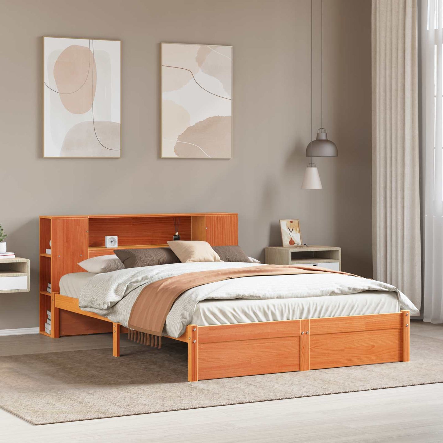 Struttura del letto con testiera contenitore con testiera 2 pcs