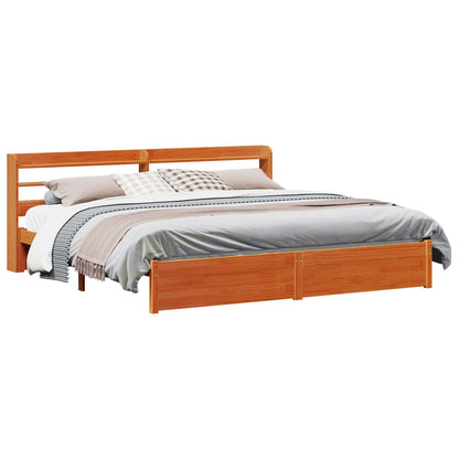 Struttura del letto 2 pcs Marrone cerato Legno di Pino Massello