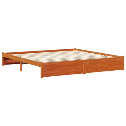 Struttura del letto 2 pcs Marrone cerato Legno di Pino Massello