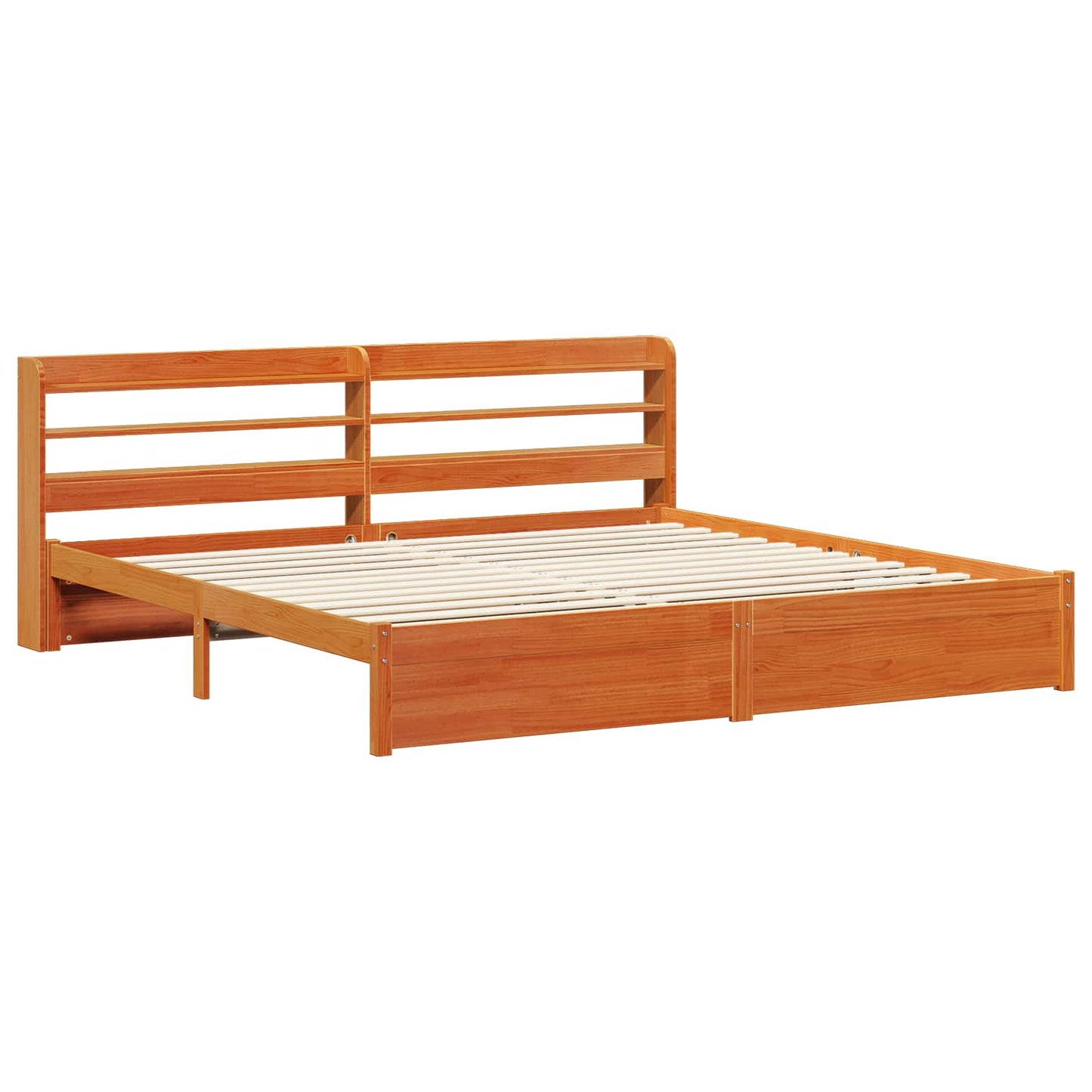 Struttura del letto 2 pcs Marrone cerato Legno di Pino Massello