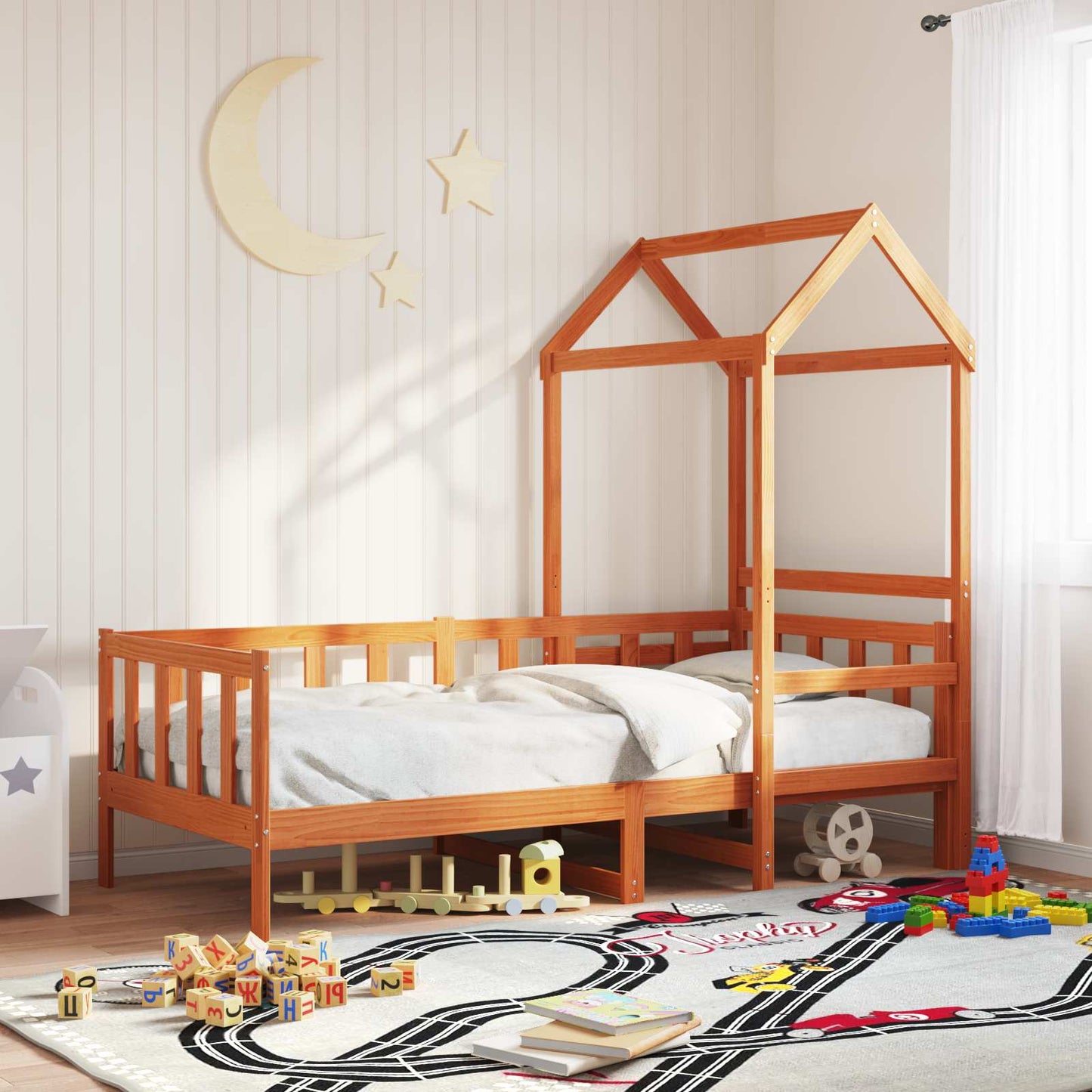 Set di Letto per il Giorno 2 pcs Marrone cerato Pino massello