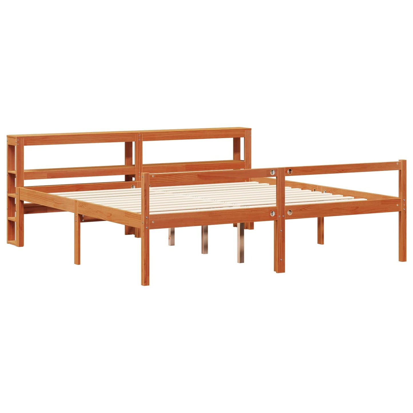 Struttura del letto 2 pcs Marrone cerato Legno di Pino Massello