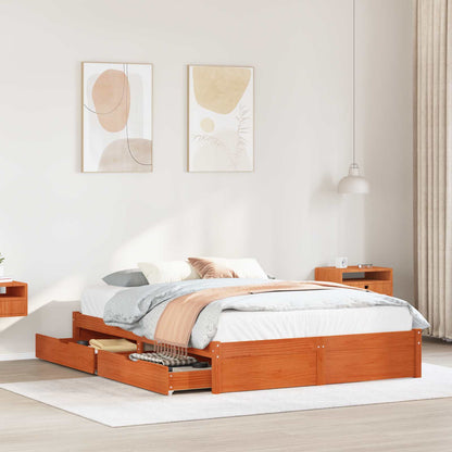 Struttura del letto con cassetto Marrone cerato 160 x 200 cm