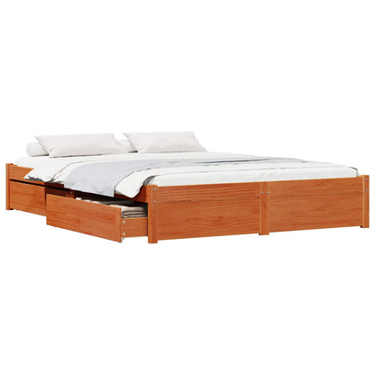 Struttura del letto con cassetto Marrone cerato 160 x 200 cm
