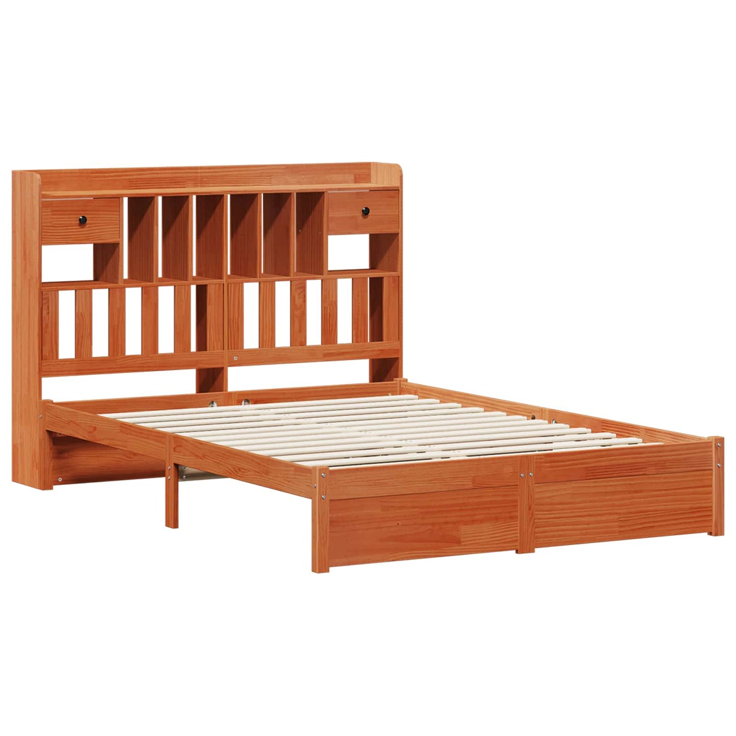 Libreria Struttura Letto con testiera Marrone Cera 200 x 160 cm
