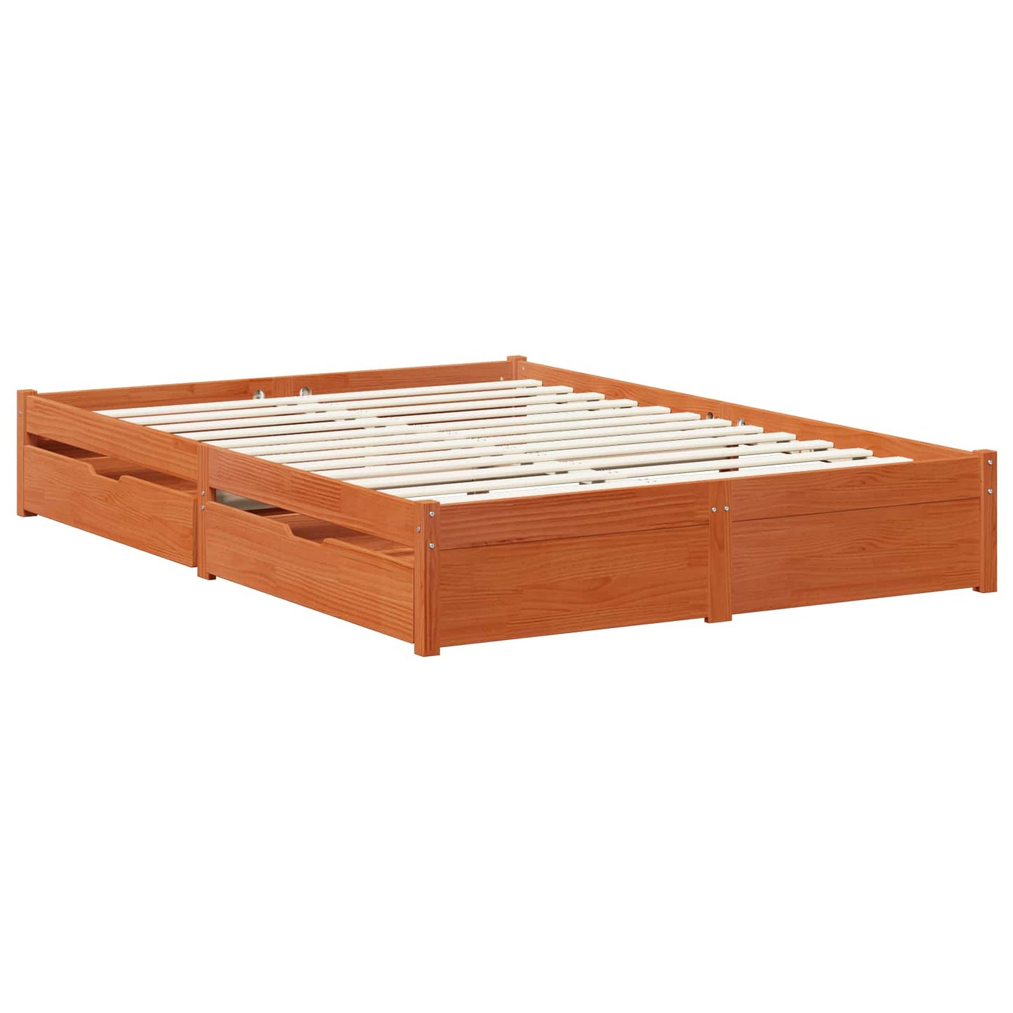 Struttura del letto 3 pcs Marrone cerato Legno di Pino Massello