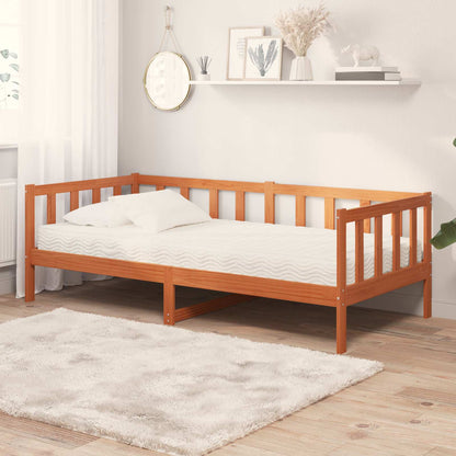 Letto Giorno con materasso Marrone Cera e Bianco 90 x 200 cm