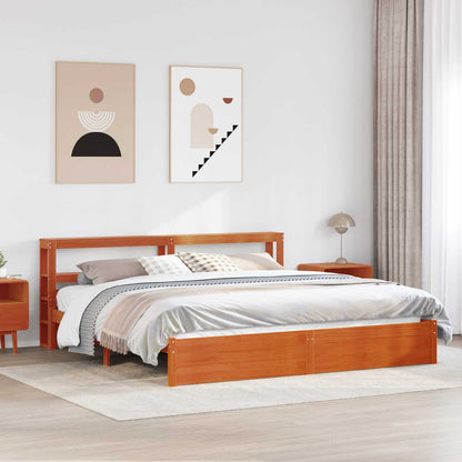 Struttura del letto con testiera Marrone cerato 200 x 200 cm
