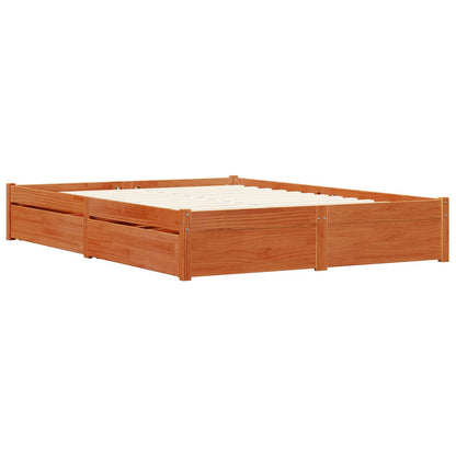 Struttura del letto con cassetto Marrone cerato 150 x 200 cm