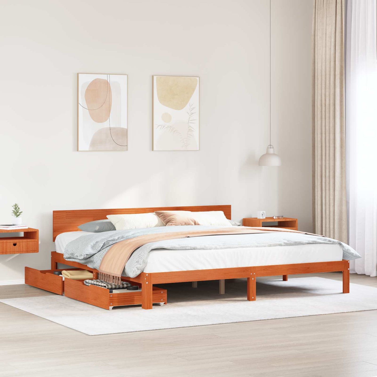 Struttura del letto con testiera Marrone cerato 180 x 200 cm