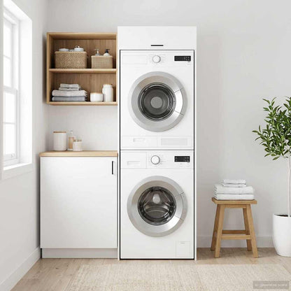 Mobiletto per lavatrice con porta Bianco 67,5 x 68 x 200 cm