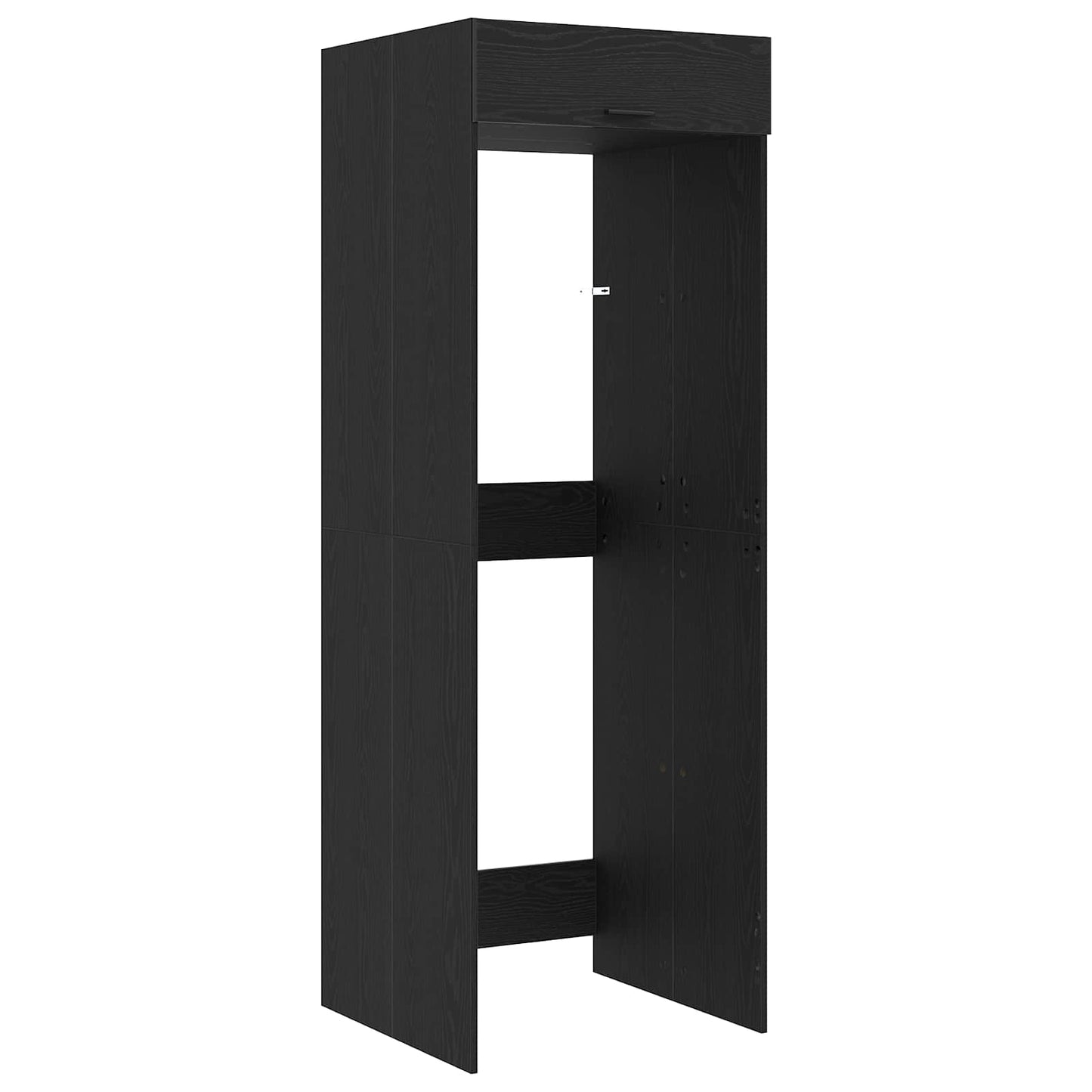 Mobiletto per lavatrice Rovere Nero 67,5 x 68 x 200 cm