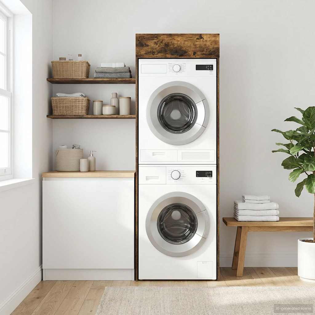 Mobiletto per lavatrice Rovere fumÃ© 67,5 x 68 x 200 cm