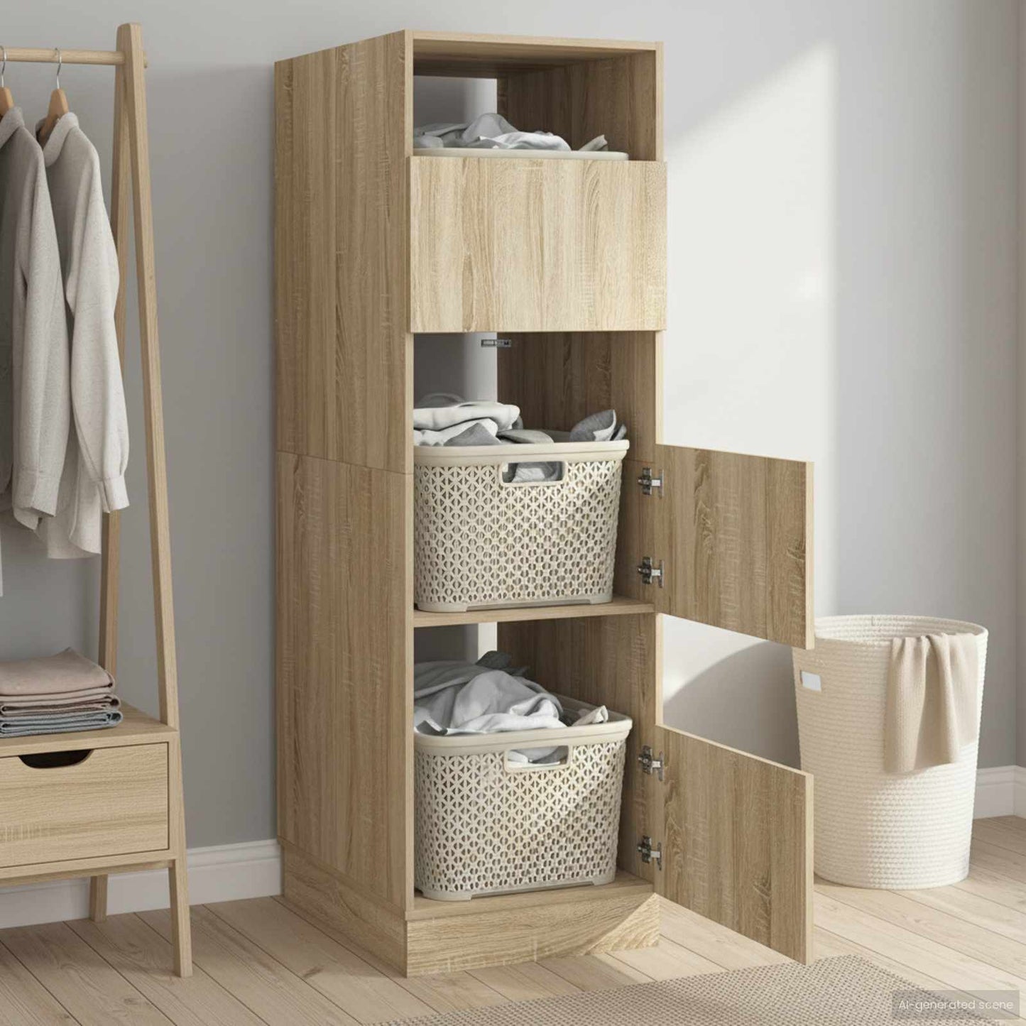 Mobile da lavanderia Sonoma 50 x 68 x 162 cm Legno multistrato