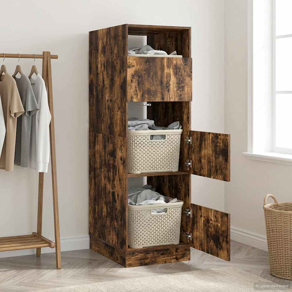 Mobile da lavanderia con porta Rovere fumÃ© 50 x 68 x 162 cm