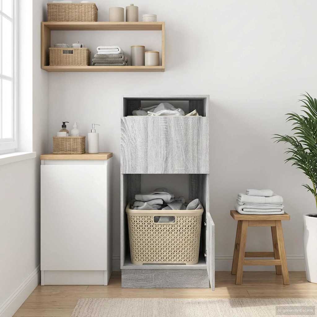 Mobile da lavanderia con porta Grigio Sonoma Legno multistrato