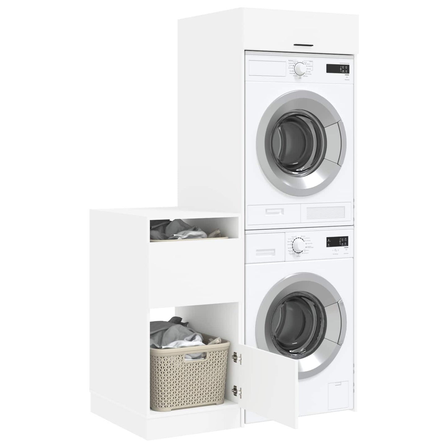 Set di armadi per lavanderia 2 pcs Bianco Legno ingegnerizzato