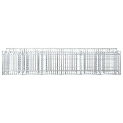 Letto rialzato in gabbione 2 pcs Argento 300 x 50 x 60 cm