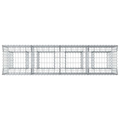 Letto rialzato in gabbione 2 pcs Argento 200 x 50 x 80 cm