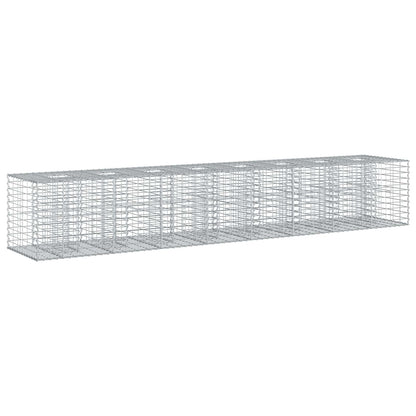 Letto rialzato in gabbione 2 pcs Argento 340 x 60 x 55 cm