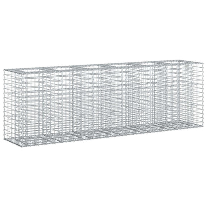 Letto rialzato in gabbione 2 pcs Argento 250 x 50 x 80 cm