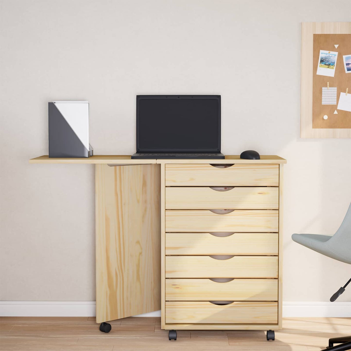 Mobiletto con Scrivania con ruota MOSS Vernice trasparente